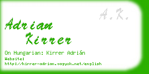 adrian kirrer business card