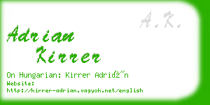 adrian kirrer business card